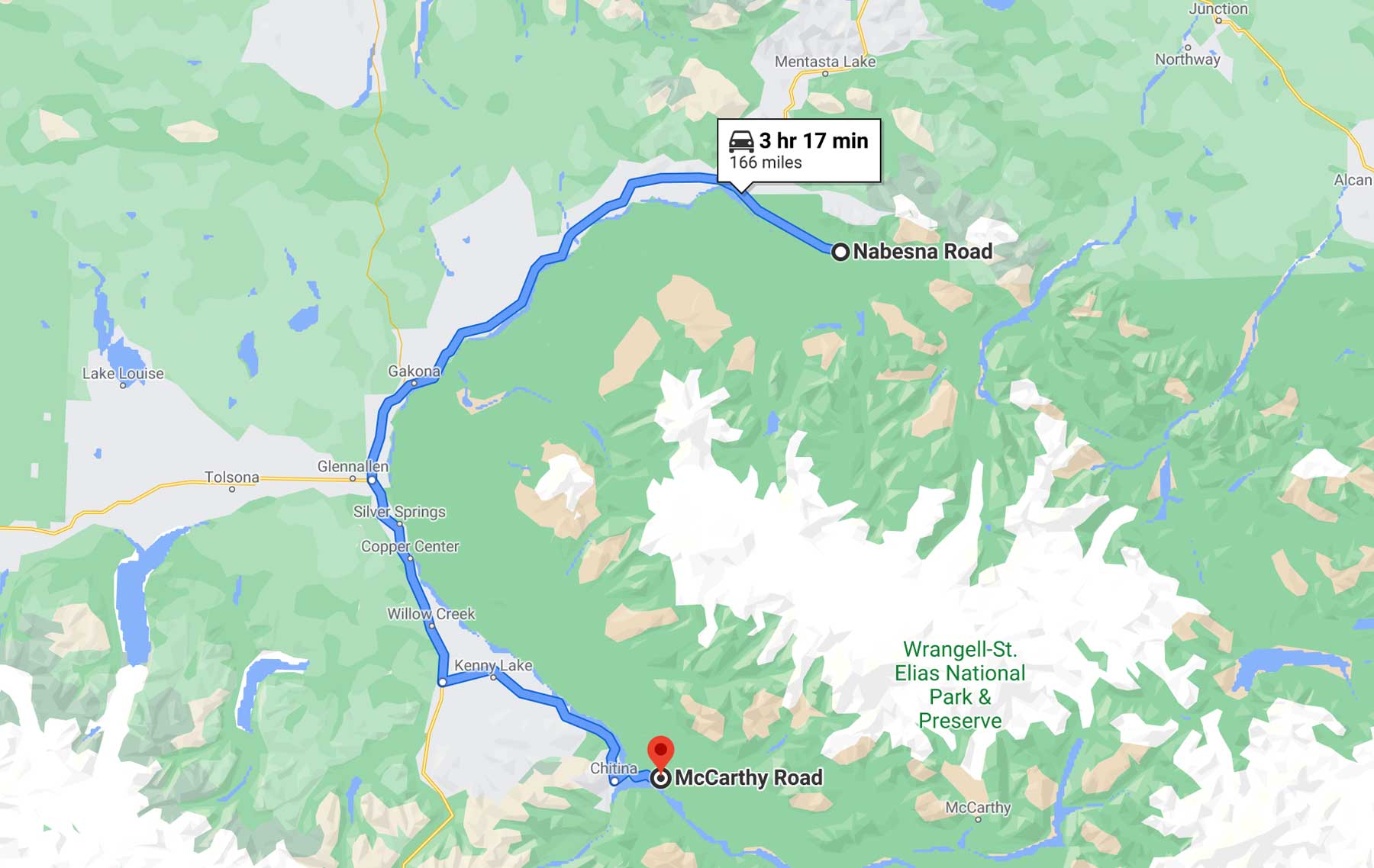 nabesna road to mccarthy road wrangell st elias national park alaska